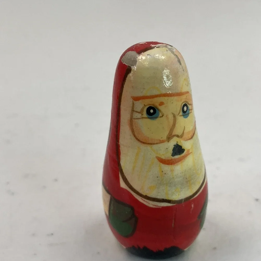 Vintage Santa Family Christmas Nesting Dolls‎ Set of 3 Gingerbread Boy Doll